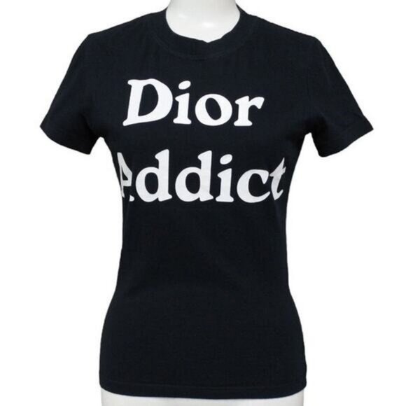 Authentic Christian Dior Dior Addict Galliano Short Sleeve Top Shirt Black 36 - Picture 1 of 8